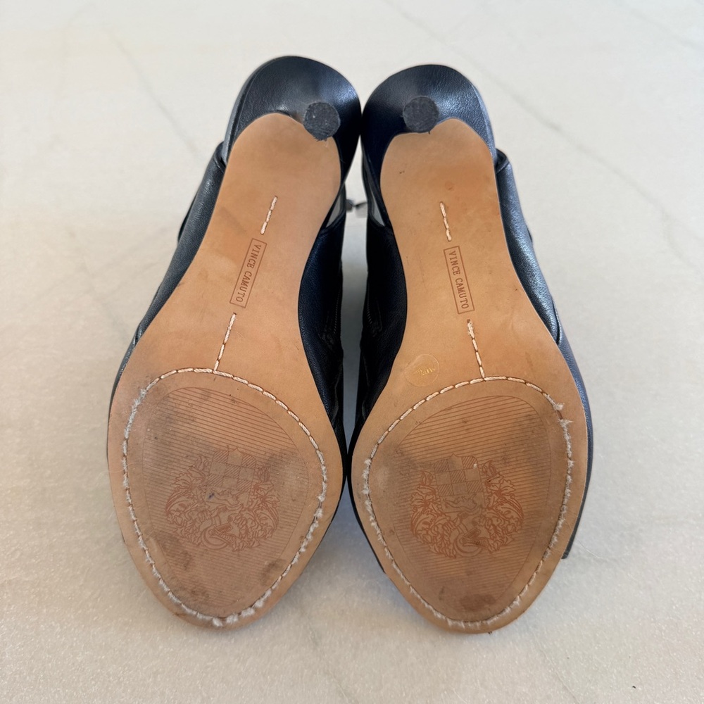 Vince Camuto Cholia Asymmetrical Sandal Bootie Shootie Black Leather Womens 6 - Picture 11 of 11